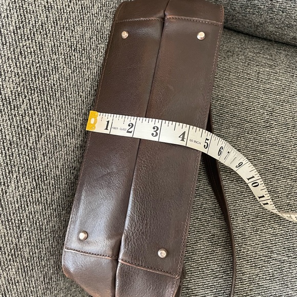 🇬🇧🇯🇵Y2K Margaret Howell Idea Japan Dark Chocolate Leather Minimalist Bag 13 x 6 - Picture 7 of 15